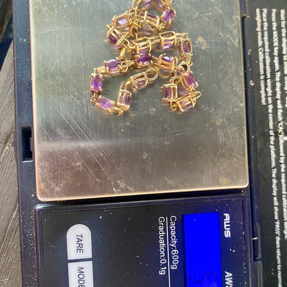 10k yellow gold VINTAGE AMETHYST Tennis Bracelet size 7 3/4” - Picture 10 of 10